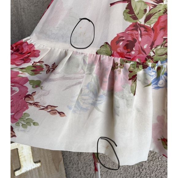 Betsey Johnson Floral Rose Bambi Bell Sleeve Dress - Size 6 - Multicolored - Picture 8 of 11